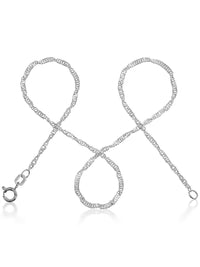 Singapurkette 925 Sterling Silber – Glänzende Silberkette Damen, 1,8mm 1