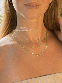 Schlangenkette 333er Gold 8 Karat – Hauchzarte Goldkette Damen, 0,9mm 3