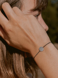 Armband Panzerkette CIRCLE Schwarz Rhodiniert 4