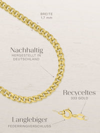 Panzerkette TIMELESS Schlicht aus 333er Gold (8 Karat) 3
