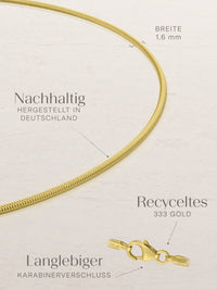 Schlangenkette HEARTFELT Fein aus 333er Gold (8 Karat) 3
