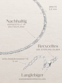 Fußkette Figarokette VARIED Silber 5