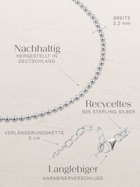 Fußkette Kugelkette SPHERE Silber 5