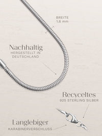 Schlangenkette HEARTFELT Fein Silber 3
