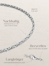 Armband Königskette 2,8 mm Silber 2