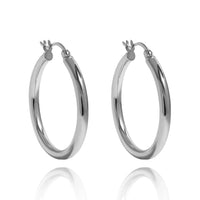 LIORA Creolen 3cm – 925 Sterling Silber, vergoldet oder rhodiniert 3