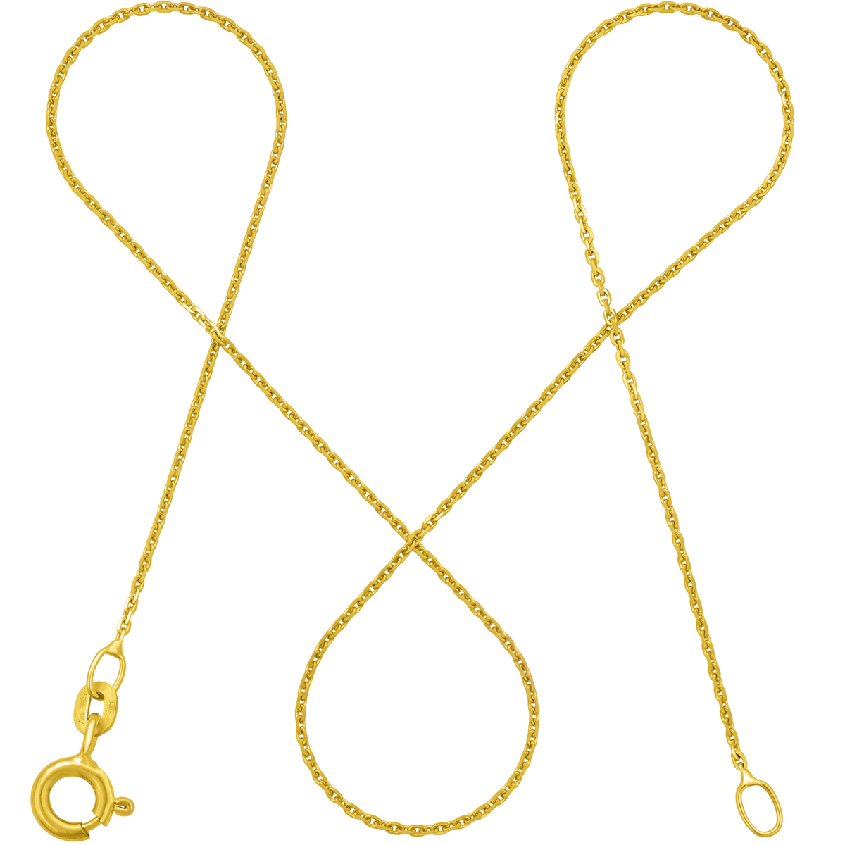Ankerkette 585er Gold 14 Karat Diamantiert – Filigrane Goldkette Damen, 1,05mm