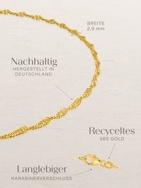 Armband Singapurkette SINGAPORE Original aus 585er Gold (14 Karat) 2