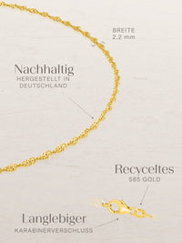 Armband Singapurkette SINGAPORE Elegant aus 585er Gold (14 Karat) 2