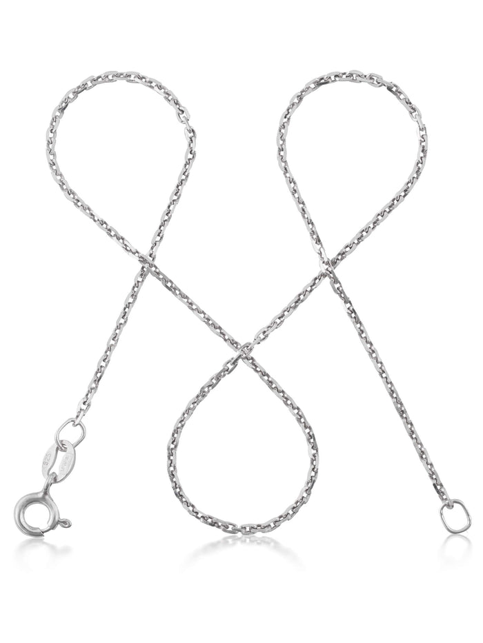 Ankerkette 925 Sterling Silber Diamantiert – Filigrane Silberkette Damen, 1,3mm