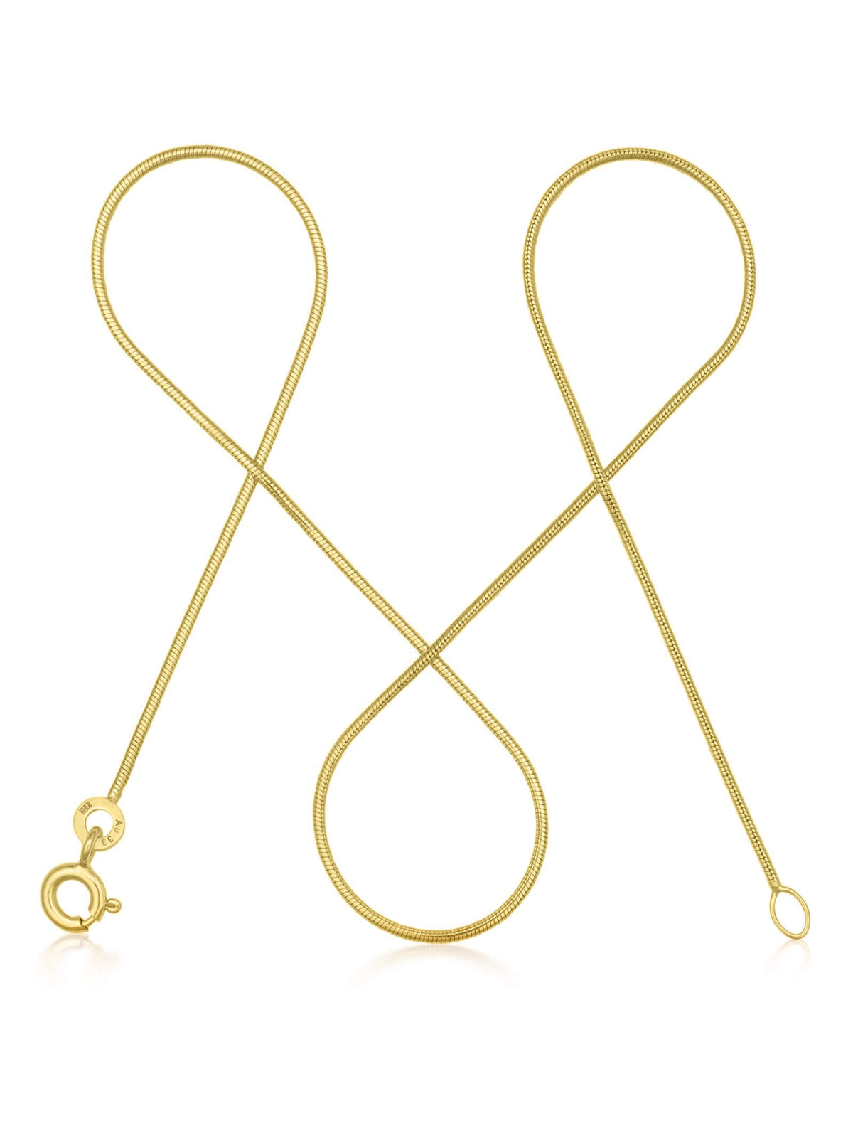Schlangenkette 333er Gold 8 Karat – Hauchzarte Goldkette Damen, 0,9mm