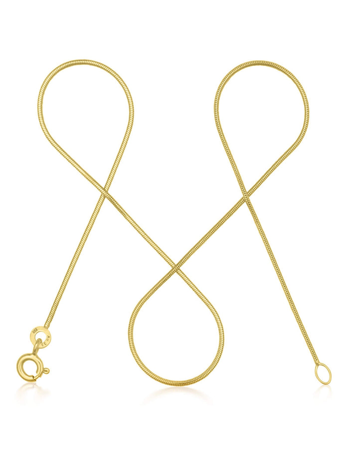 Schlangenkette 333er Gold 8 Karat – Hauchzarte Goldkette Damen, 0,9mm