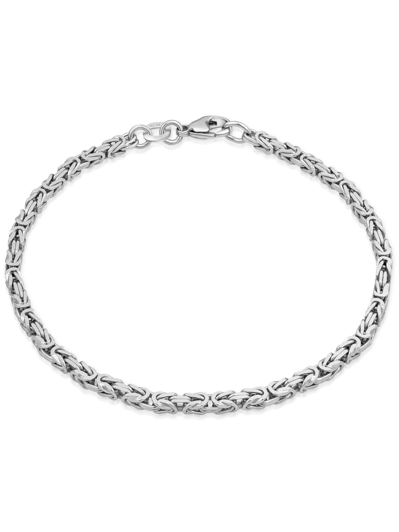 Armband Königskette 2,8 mm Rhodiniert Silber