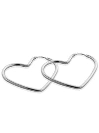 Creolen HEART Silber Rhodiniert 1