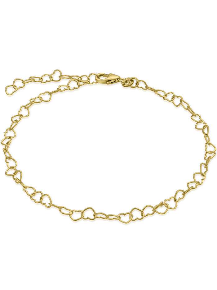 Fußkette Herzkette HEART aus 333er Gold (8 Karat)