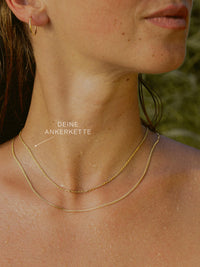 Ankerkette DELICATE Zierlich 14k Echtgold Diamantiert 2