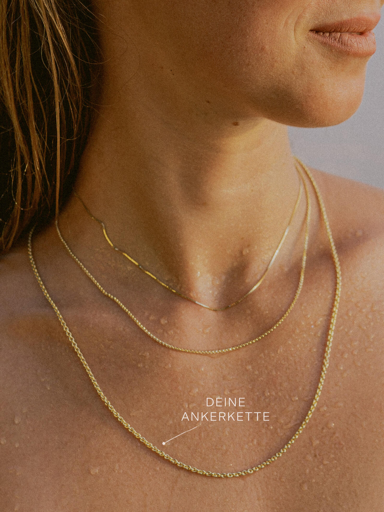 Ankerkette DELICATE Minimalistisch aus 585er Gold (14 Karat)