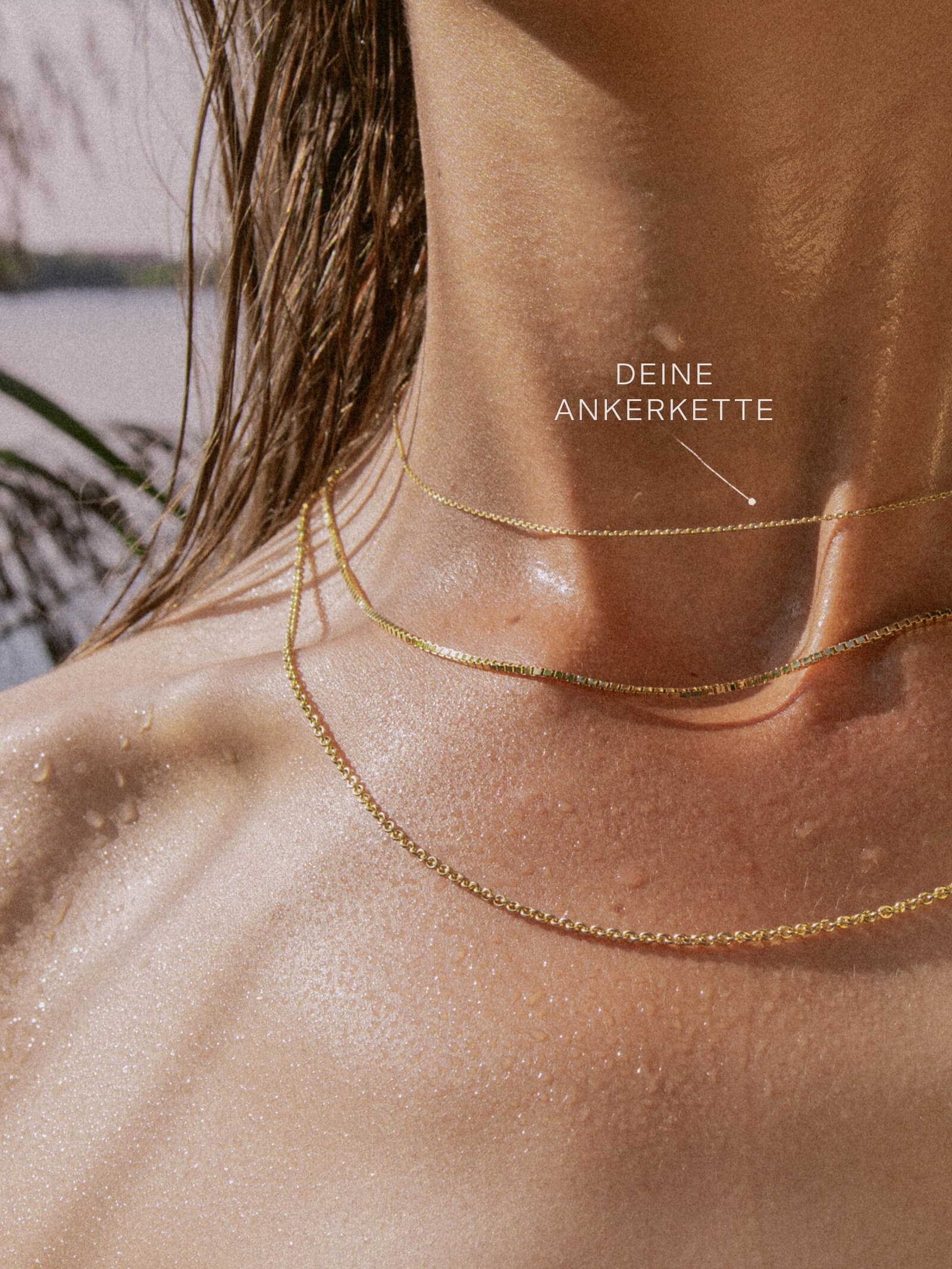 Ankerkette DELICATE Zart Diamantiert aus 585er Gold (14 Karat)