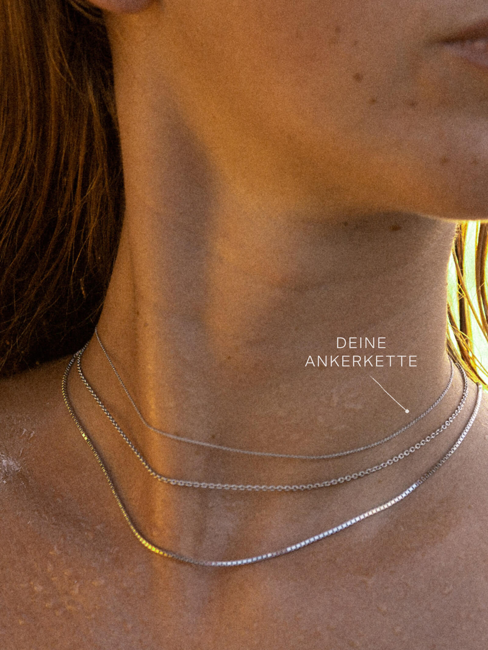 Ankerkette DELICATE Hauchzart aus 585er Weißgold (14 Karat)