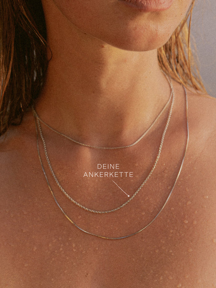 Ankerkette DELICATE Zart aus 585er Weißgold (14 Karat)