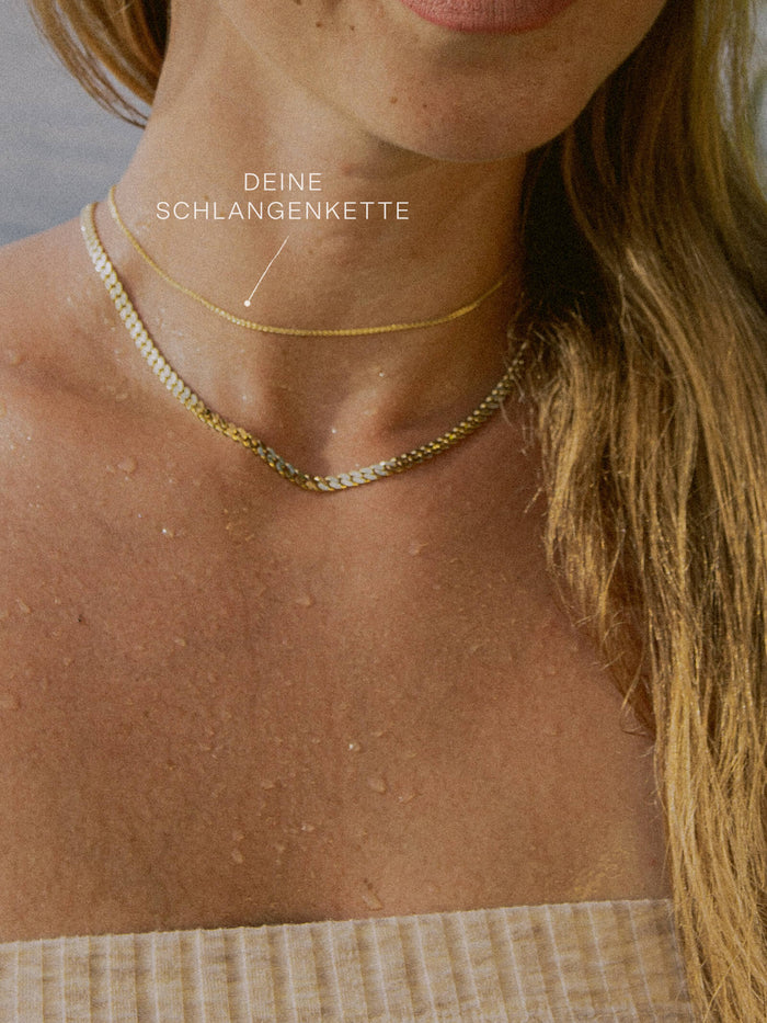Schlangenkette HEARTFELT Dünn aus 585er Gold (14 Karat)