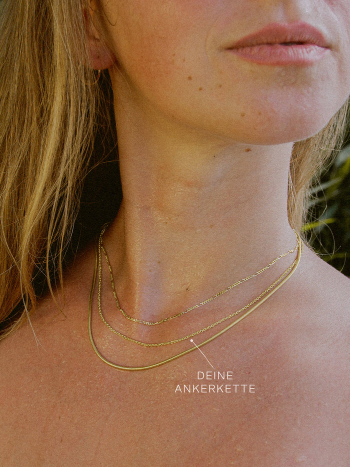 Ankerkette 333er Gold 8 Karat – Filigrane Goldkette Damen, 1,5mm