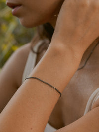 Armband Panzerkette ESSENTIAL Schwarz Rhodiniert 2