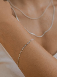Armband Panzerkette 925 Sterling Silber – Feines Silberarmband Damen, 1,85mm 2