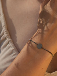Armband Panzerkette CIRCLE Schwarz Rhodiniert 3