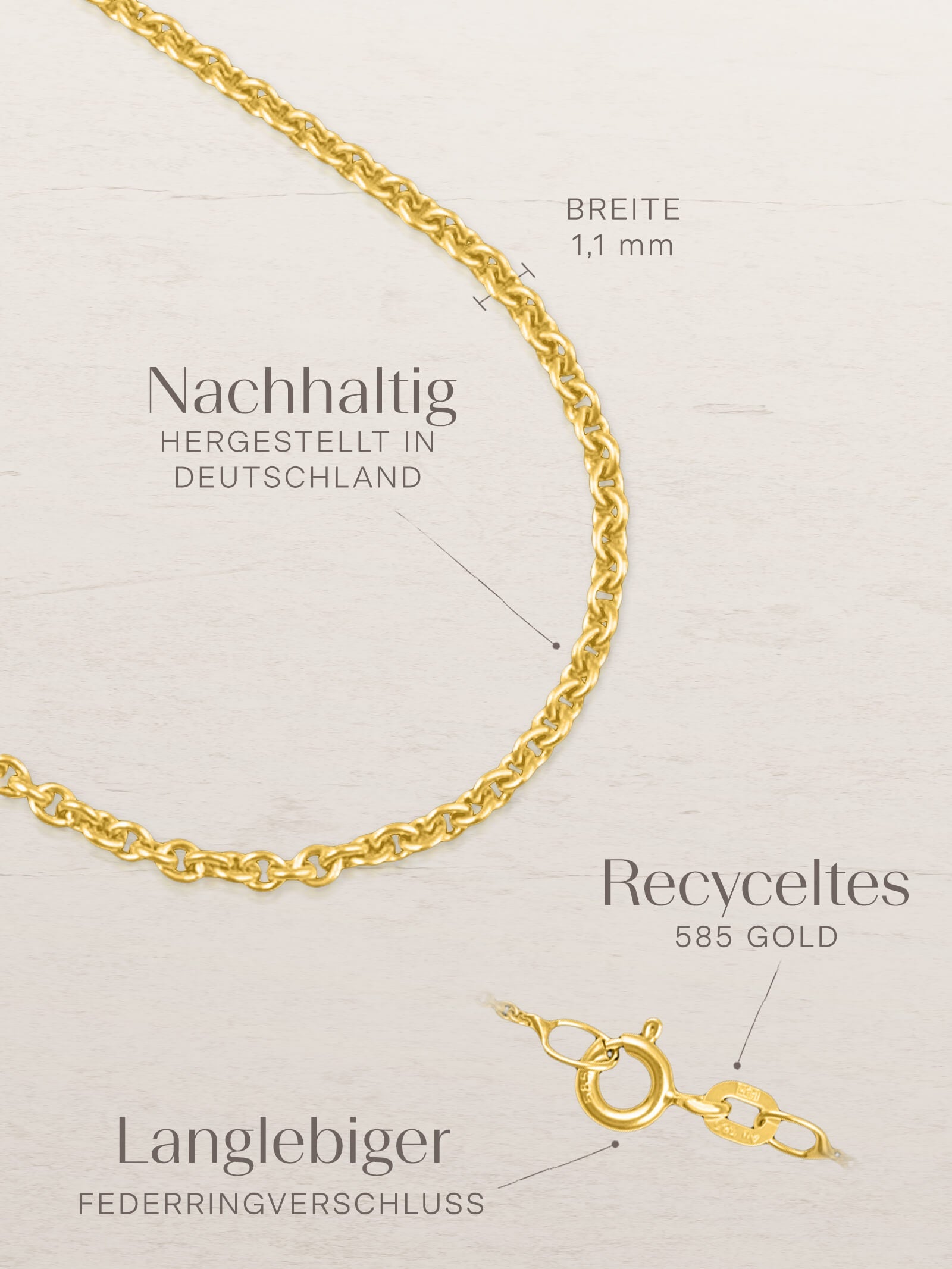 Ankerkette DELICATE Zart aus 585er Gold (14 Karat)