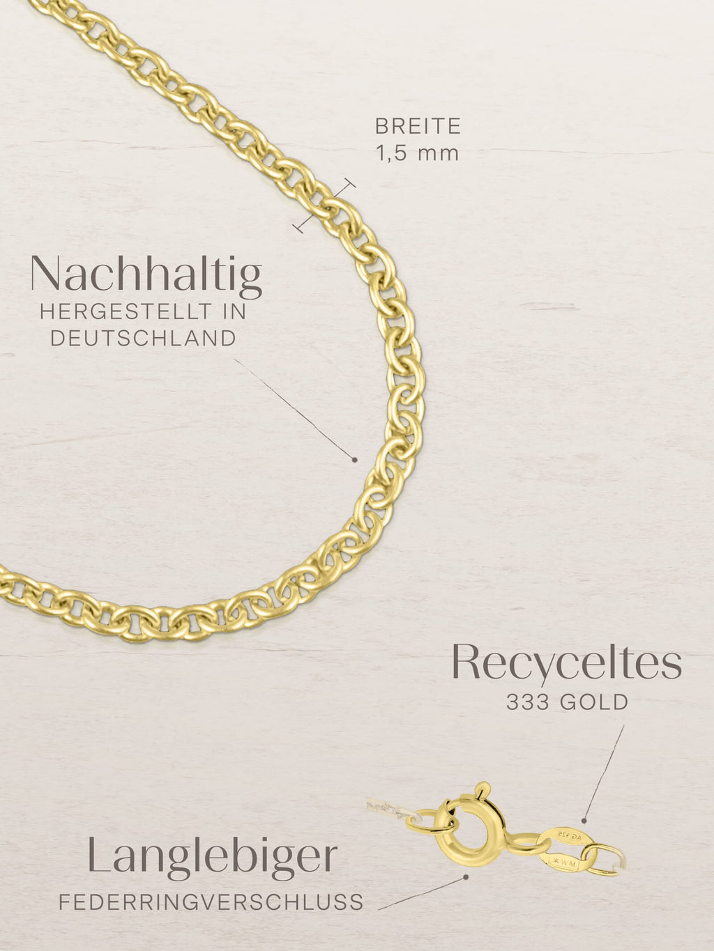 Ankerkette DELICATE Filigran Gold