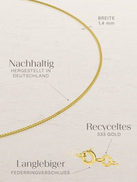 Fußkette Panzerkette mit Zirkonia TIMELESS aus 333er Gold (8 Karat) 2