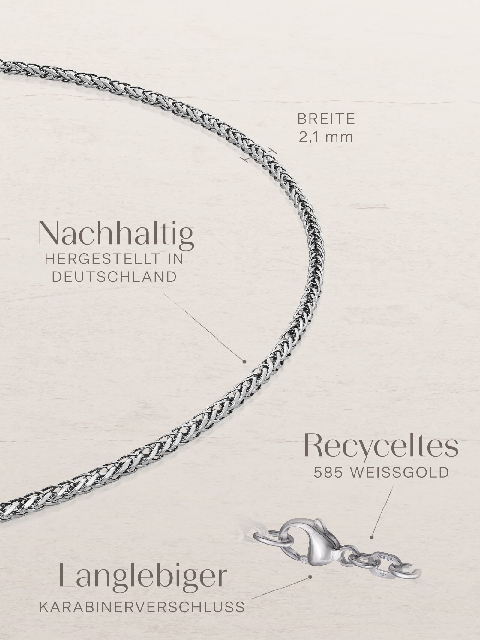 Armband Dollarkette PRESTIGE Klassisch aus 585er Gold (14 Karat)
