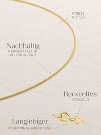Schlangenkette 333er Gold 8 Karat – Hauchzarte Goldkette Damen, 0,9mm 4