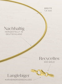 Schlangenkette HEARTFELT Filigran aus 333er Gold (8 Karat) 4