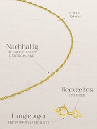 Fußkette Singapurkette SINGAPORE Filigran aus 333er Gold (8 Karat) 4