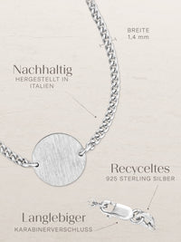 Armband Panzerkette CIRCLE Silber Rhodiniert 4