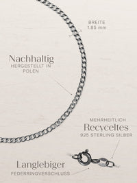 Armband Panzerkette ESSENTIAL Schwarz Rhodiniert 4