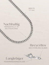 Panzerkette 925 Sterling Silber – Feine Silberkette Damen, 1,7mm 4
