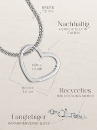 Kettenanhänger HEART Silber Rhodiniert 5