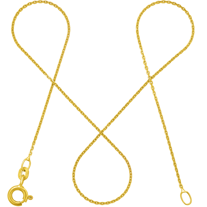 Ankerkette 585er Gold 14 Karat Diamantiert – Filigrane Goldkette Damen, 1,05mm