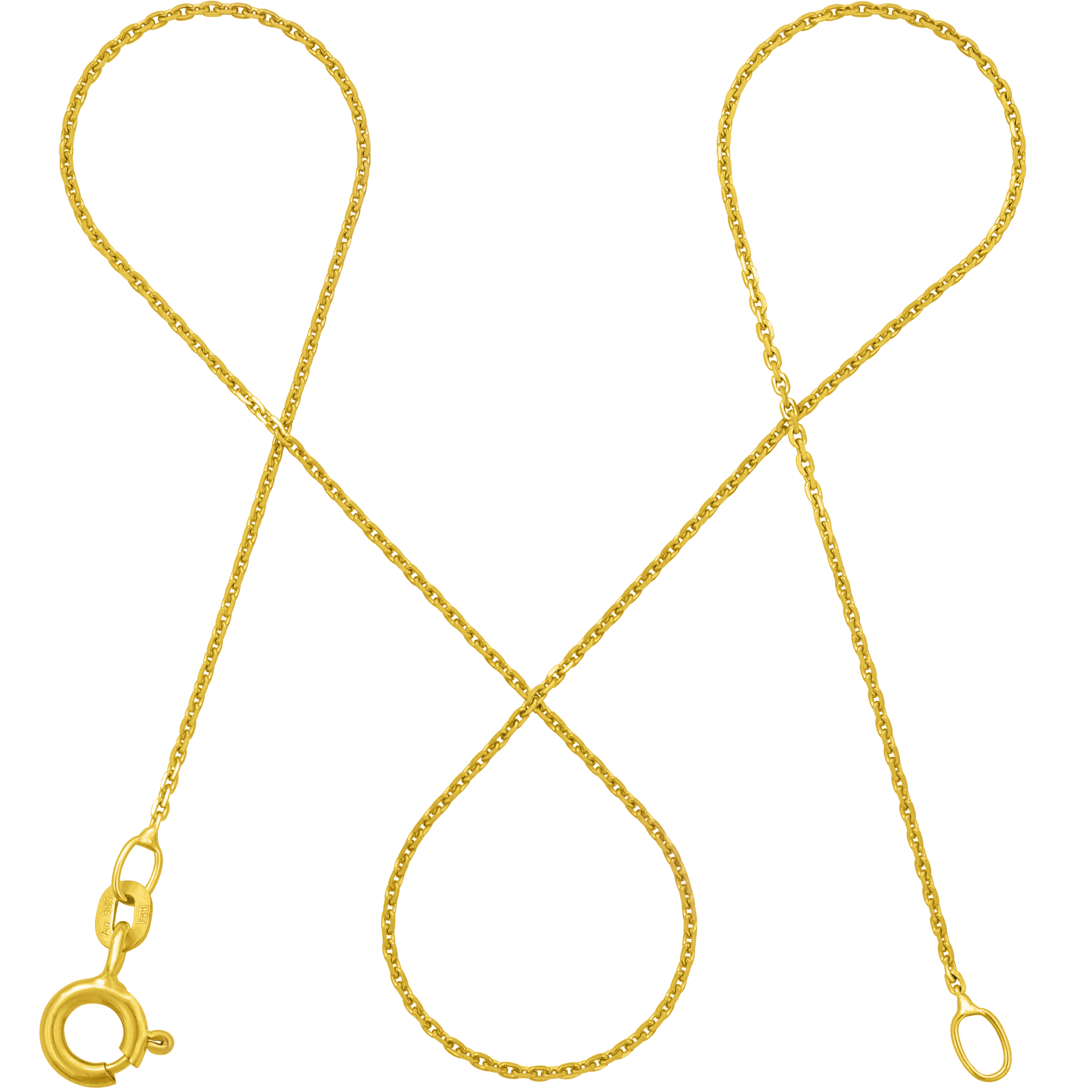 Ankerkette DELICATE Zart Diamantiert aus 585er Gold (14 Karat)