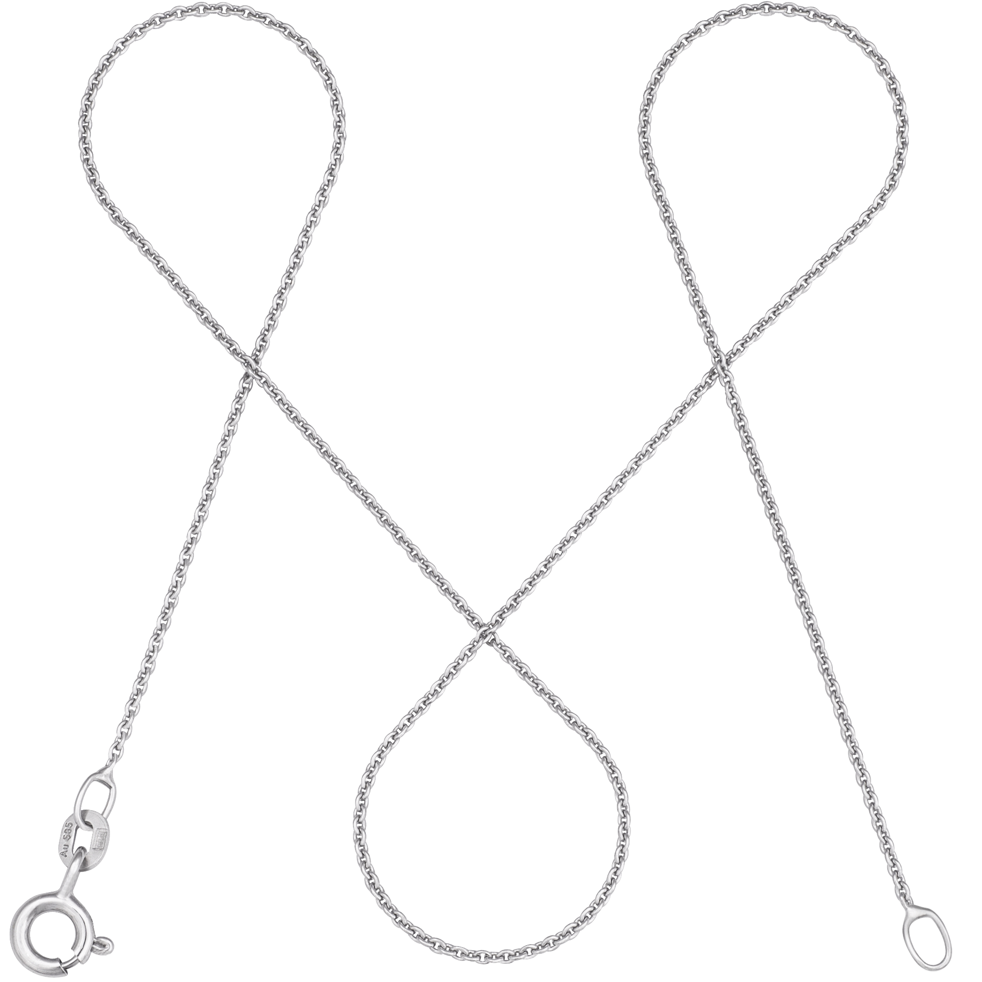 Ankerkette DELICATE Zart aus 585er Weißgold (14 Karat)
