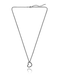 Kettenanhänger HEART Schwarz Rhodiniert 1
